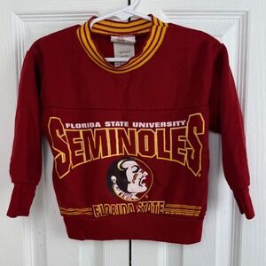 Vintage 80s Florida State Seminoles Kids Sweatshirt 2T Team Glasgow FSU USA‎